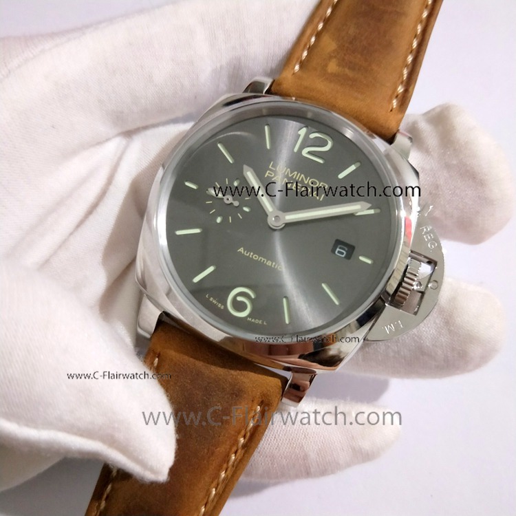 Copy Panerai PAM 904 Luminor Due SS Gray Dial Watch - Hot Sale